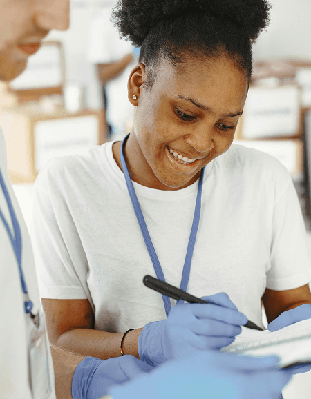 nurse taking notes